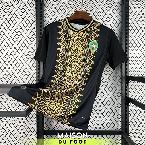 Maillot Maroc Extérieur Noir 2026/2027 — Vue de face Maillot Maroc Extérieur Noir 2026/2027 - vue de face